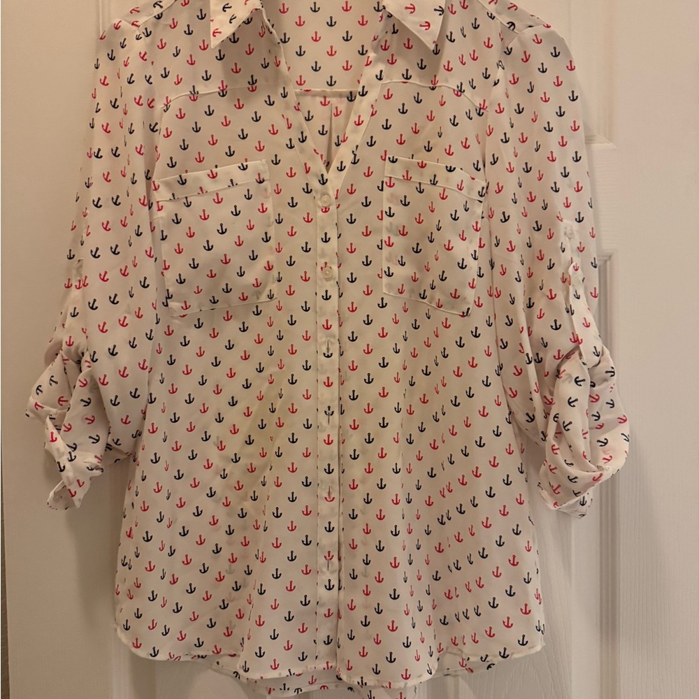 Express Anchors away Print Portofino Blouse